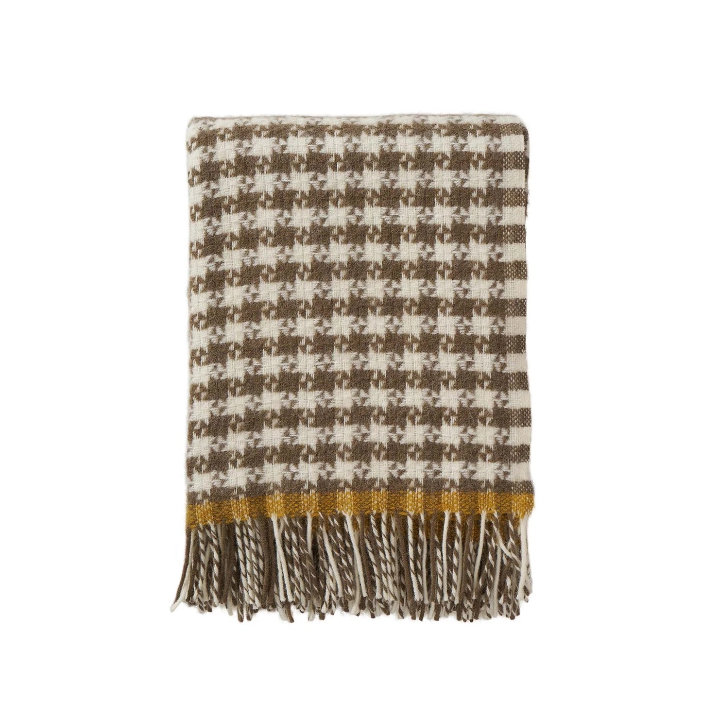 Klippan Uldplaid - 100% Økologisk Lammeuld - Clay/Mustard