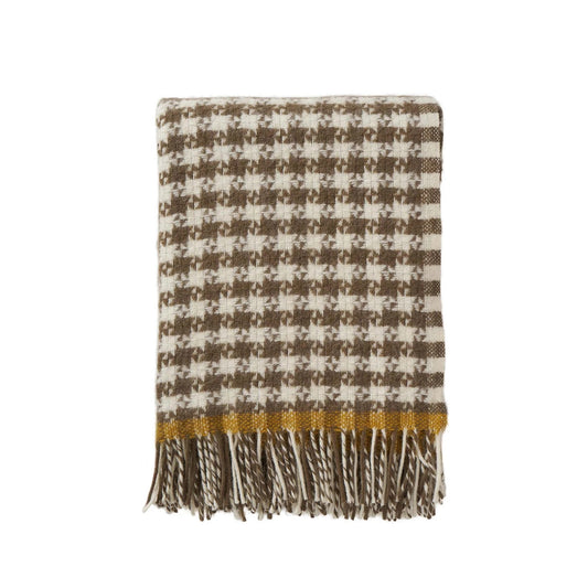 Klippan Uldplaid - 100% Økologisk Lammeuld - Clay/Mustard