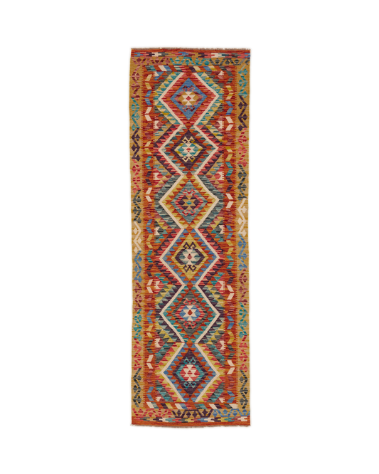 Kelimtæppe - Håndvævet Afghansk gulvtæppe - 258 x 82 cm - novamøbler
