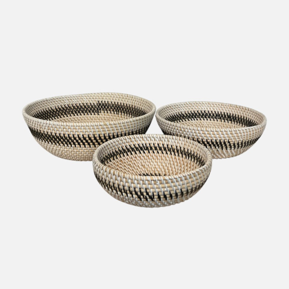 Brødkurv - Bambus - B007 - Hvid/sort - novamøbler