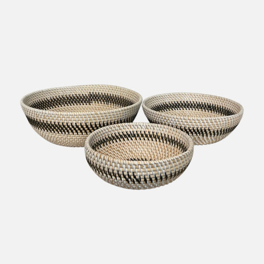 Brødkurv - Bambus - B007 - Hvid/sort - novamøbler