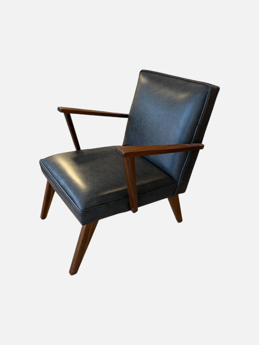 Lænestol - Iron black læder og akacietræ - A005 - By Sol - novamøbler