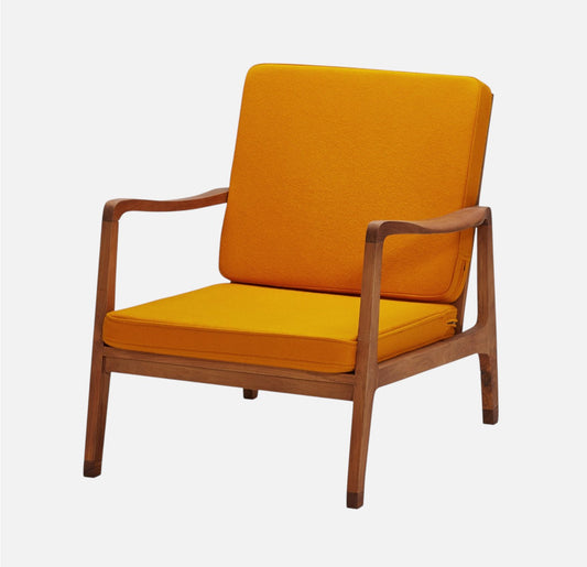 Lænestol - Teaktræ/Uldstof - P005 - By Sol - novamøbler