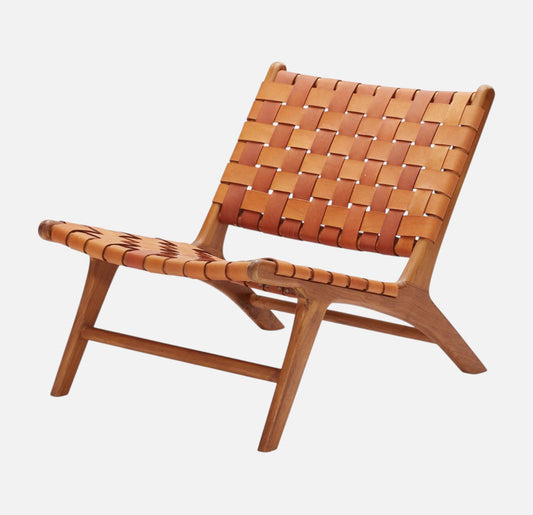 Lænestol - Teaktræ/læder - P009 - By Sol - novamøbler
