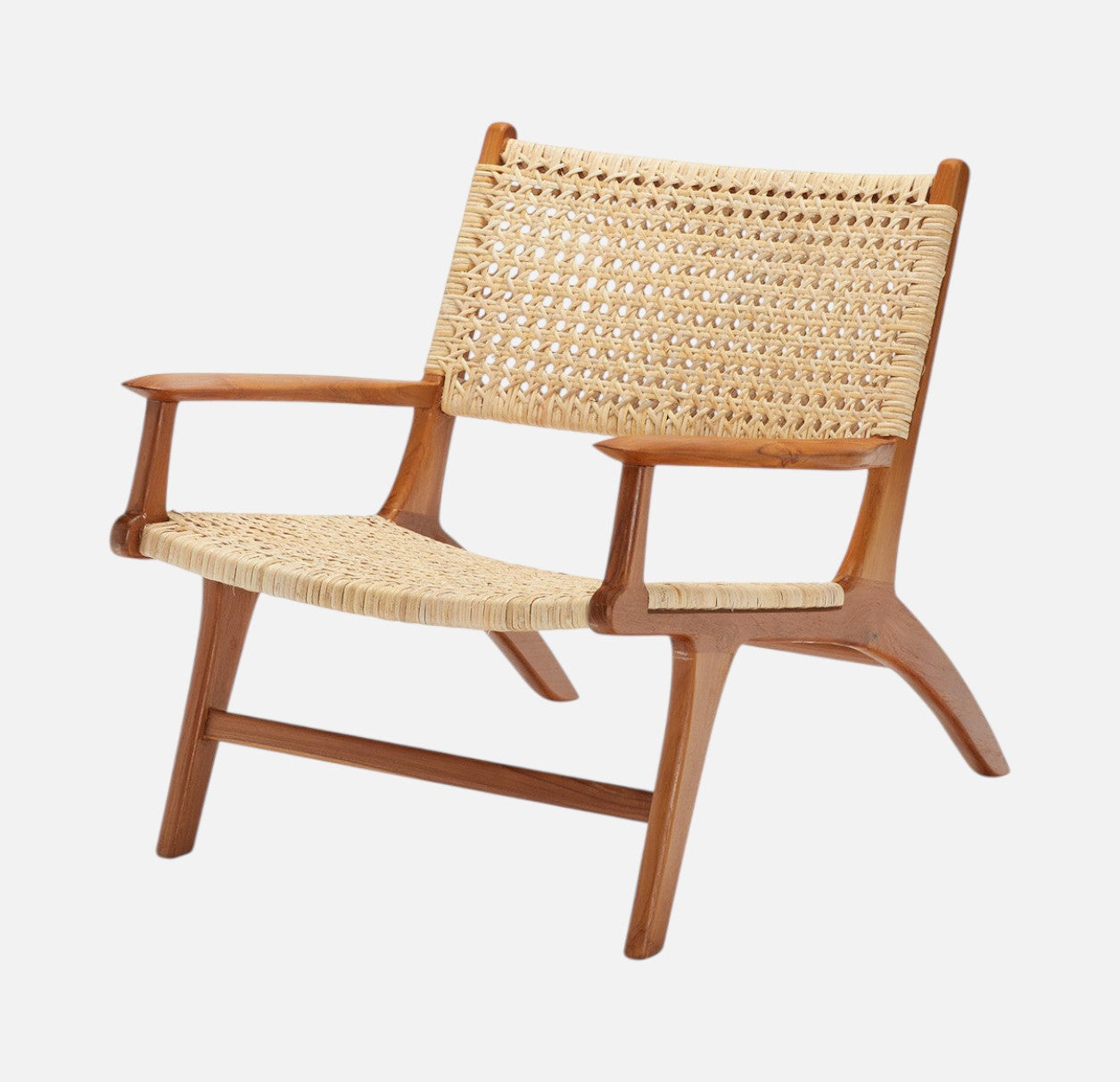 Lænestol med armlæn - P015 - Teak/rattan - By Sol - novamøbler