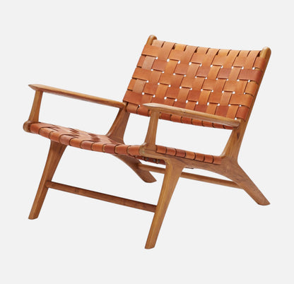 Lænestol med armlæn - Teaktræ/læder - P015 - By Sol - novamøbler