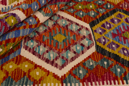 Kelimtæppe - Håndvævet Afghansk gulvtæppe - 185 x 122 cm