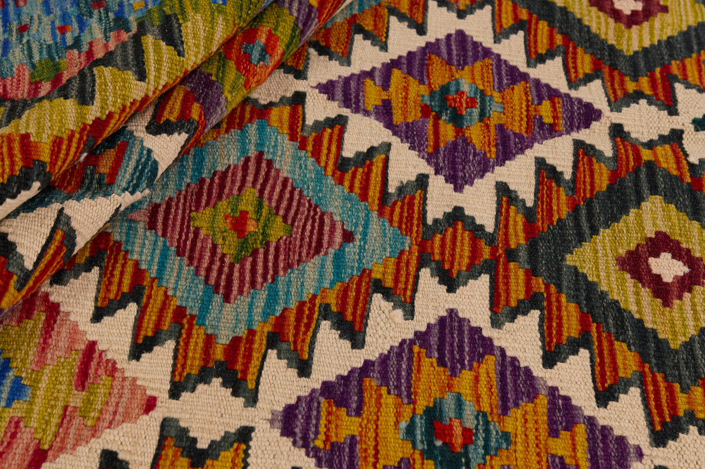 Kelimtæppe - Håndvævet Afghansk gulvtæppe - 195 x 128 cm