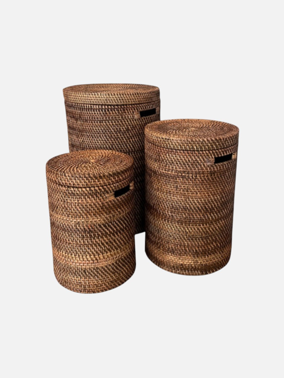 Bambuskurv - Naturbrun - Sæt af 3 - novamøbler