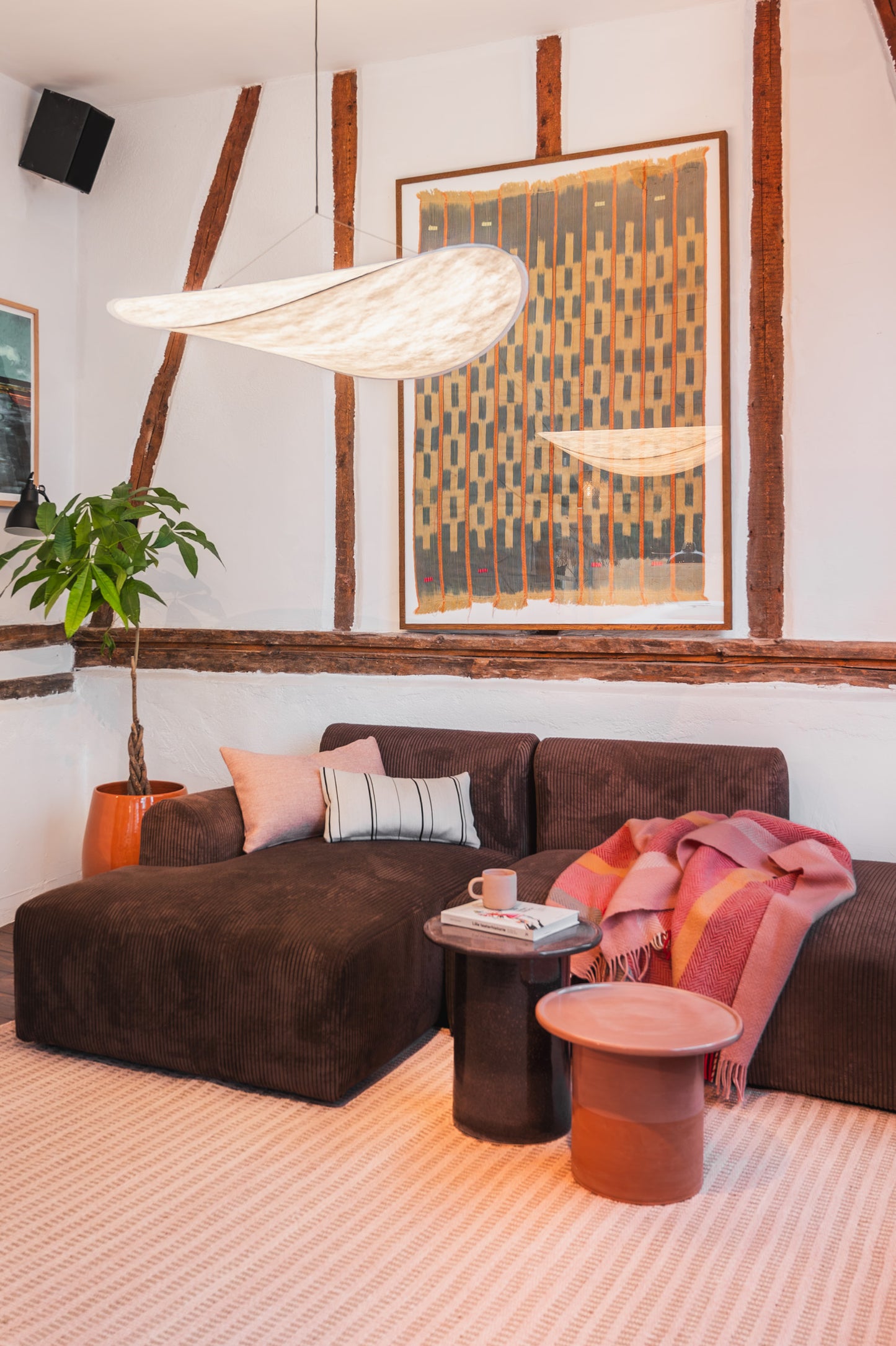 Terra - Gulvtæppe - Wool & Jute - rose og natur jute