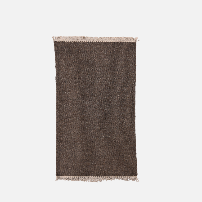 Regnbue - Gulvløber - 100% Uld - Dark Grey Brown - novamøbler