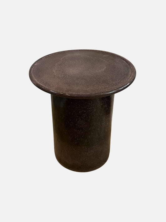 Sofabord/sidebord/sengebord - Lilla glaseret keramikbord - Ø40 - novamøbler