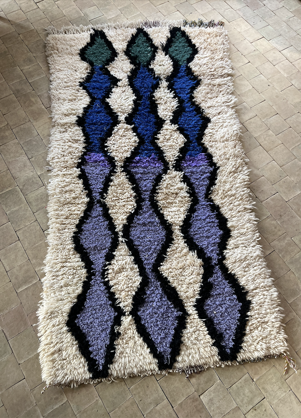 Marokkansk tæppe - Boucheroite - 184 x 94 cm - novamøbler