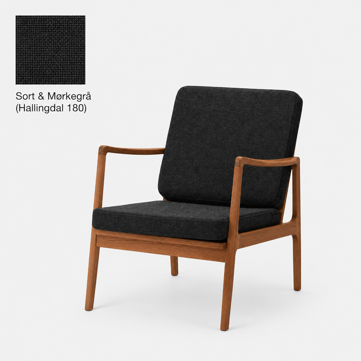 Lænestol - Teaktræ/Uldstof - P005 - By Sol - novamøbler