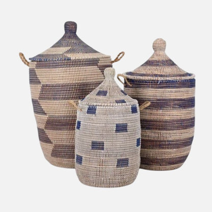 Søgræskurv - Top låg - Blå & hvid - novamøbler