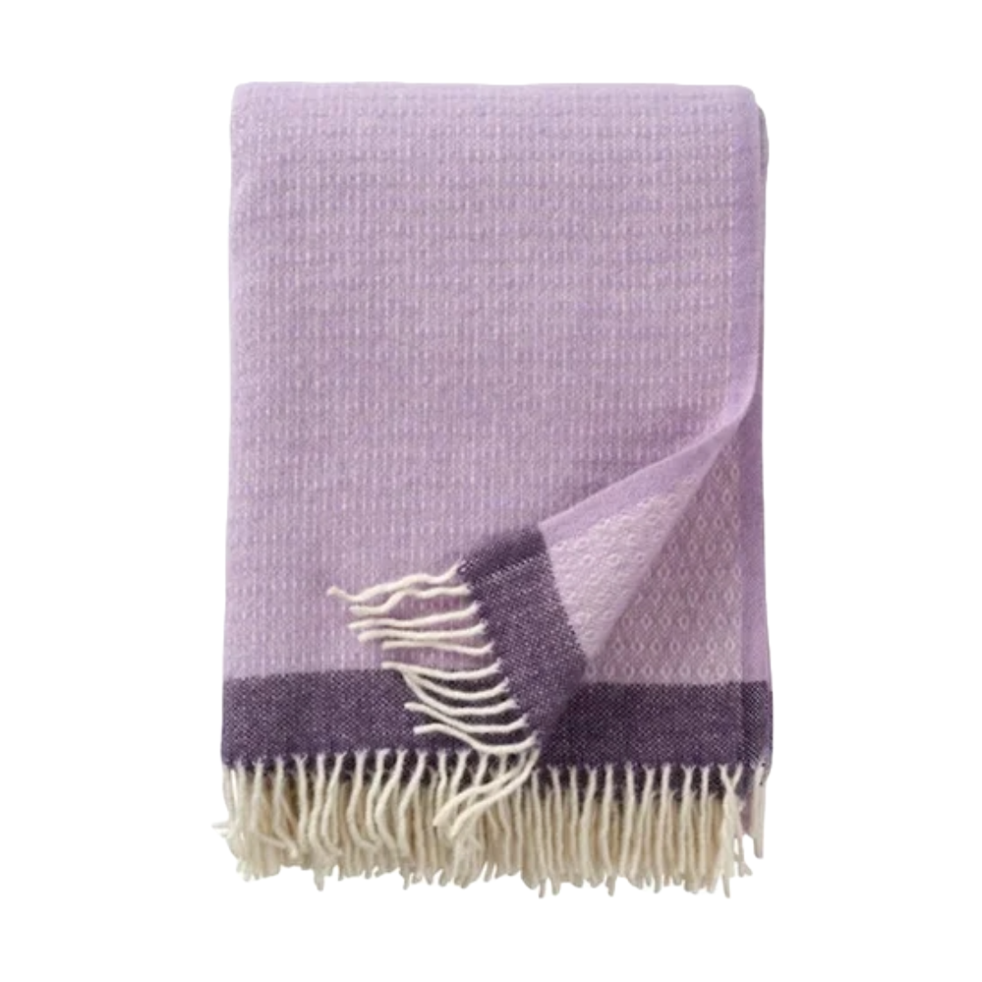 Klippan Uldplaid - 100% Økologisk Lammeuld - Harald/Lilac - novamøbler