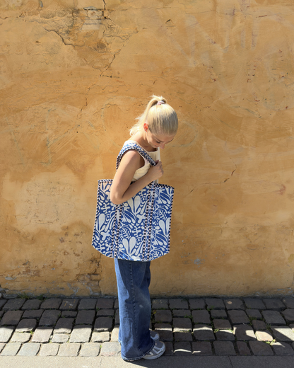 Tote bag - Blåmønstret