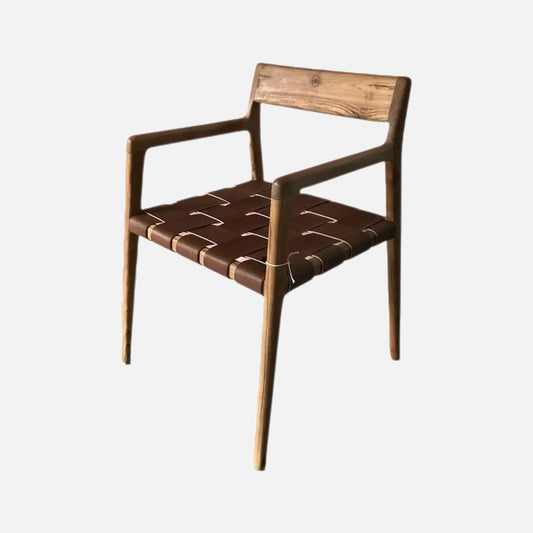 Spisebordsstol - Teak/læder - By Sol