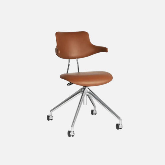 Vermund Larsen - Kontorstol - VL119 - Cognacfarvet læder - novamøbler