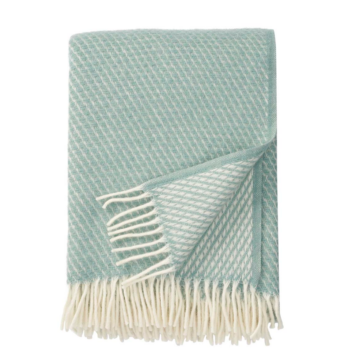 Klippan Uldplaid - 100% Økologisk Lammeuld - Velvet/Eggshell Blue
