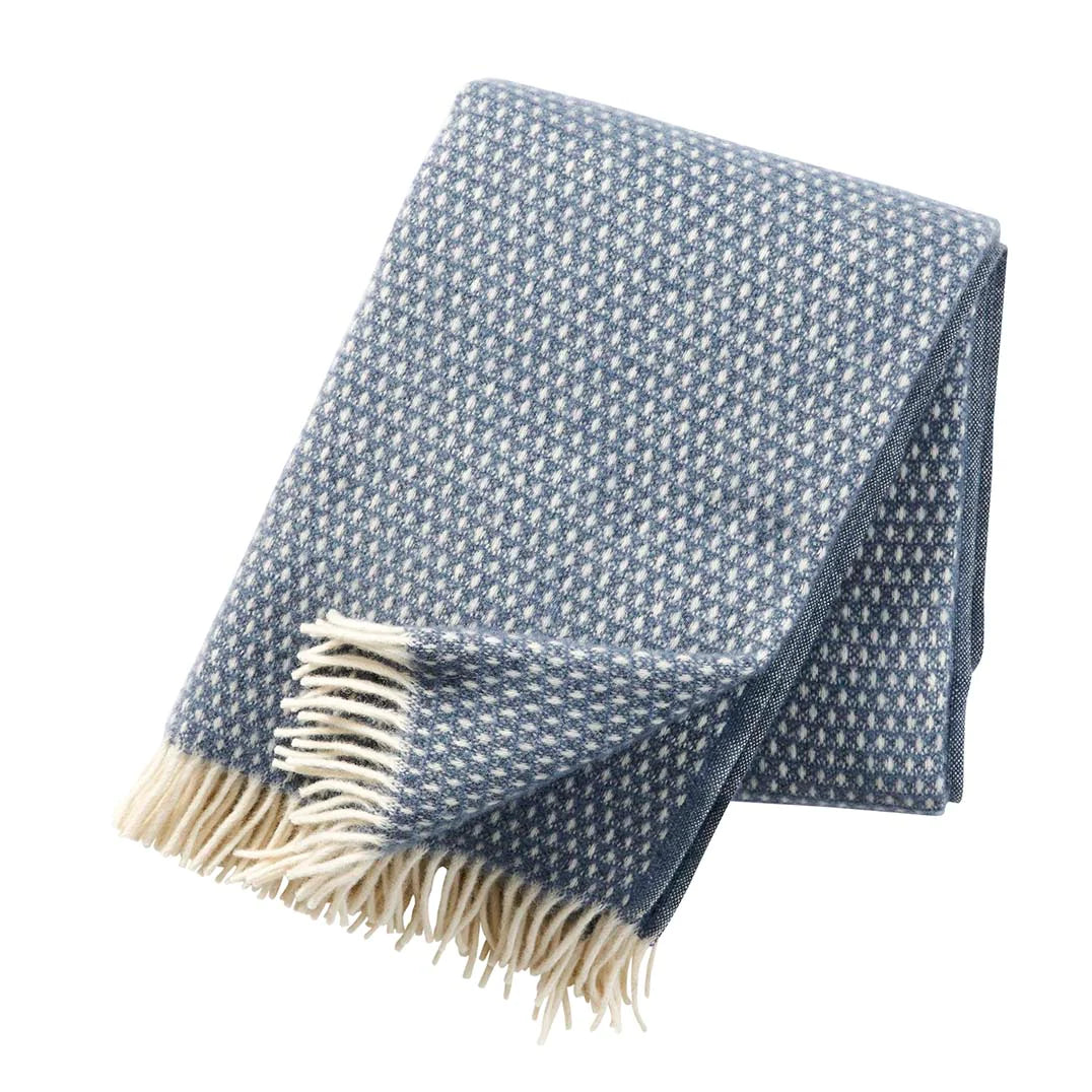 Klippan Uldplaid - 100% Økologisk Lammeuld - Knut/Smokey blue - novamøbler