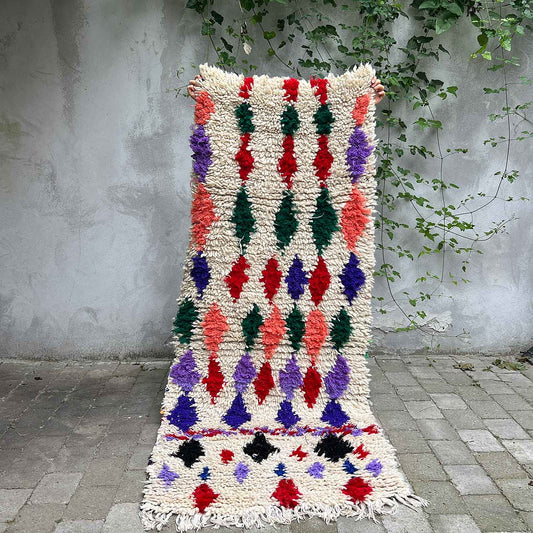 Marokkansk tæppe - Boucheroite - 212x84 cm - novamøbler