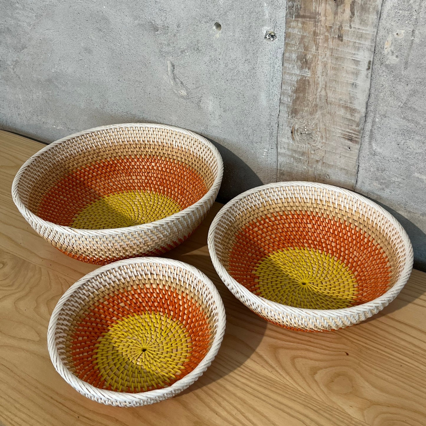 Brødkurv - Bambus - B007 - Hvid/orange - novamøbler