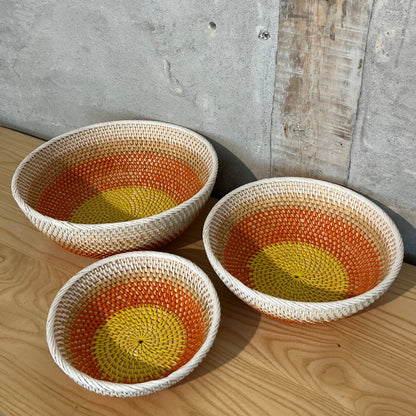 Brødkurv - Bambus - B007 - Hvid/orange - novamøbler