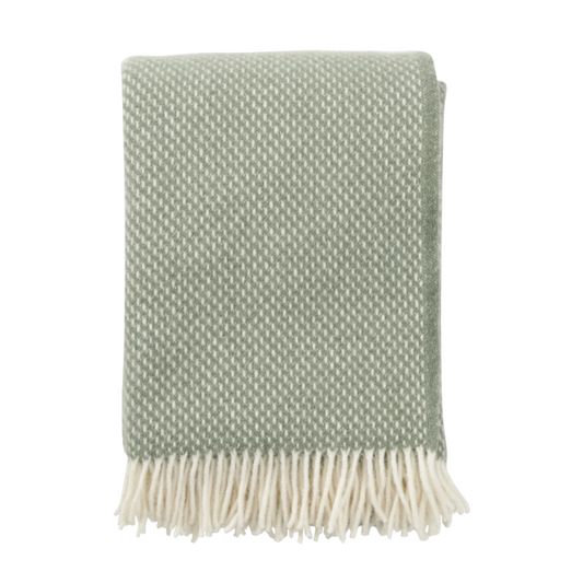 Klippan Uldplaid - 100% Økologisk Lammeuld - Preppy/Dusty Green - novamøbler