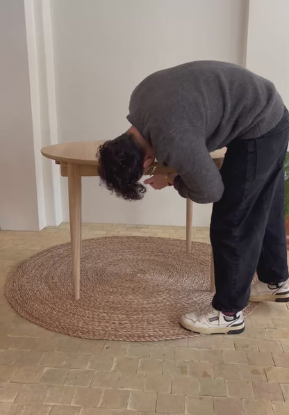 Rundt spisebord med udtræk - Egetræ - P012 - By Sol