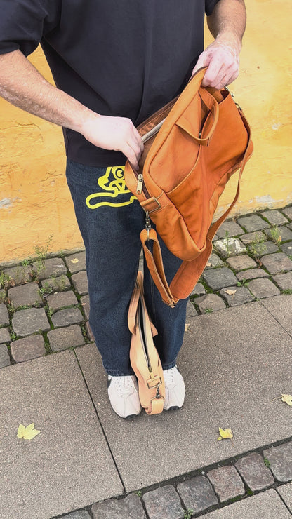 Leather shoulder bag from Morocco