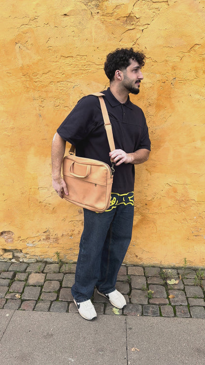 Leather shoulder bag from Morocco
