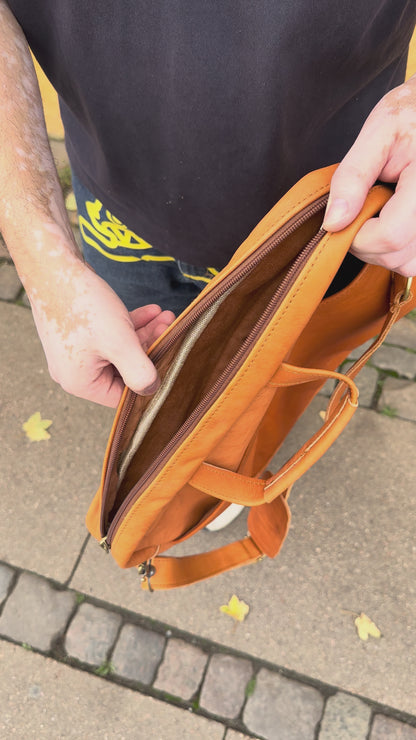 Leather shoulder bag from Morocco