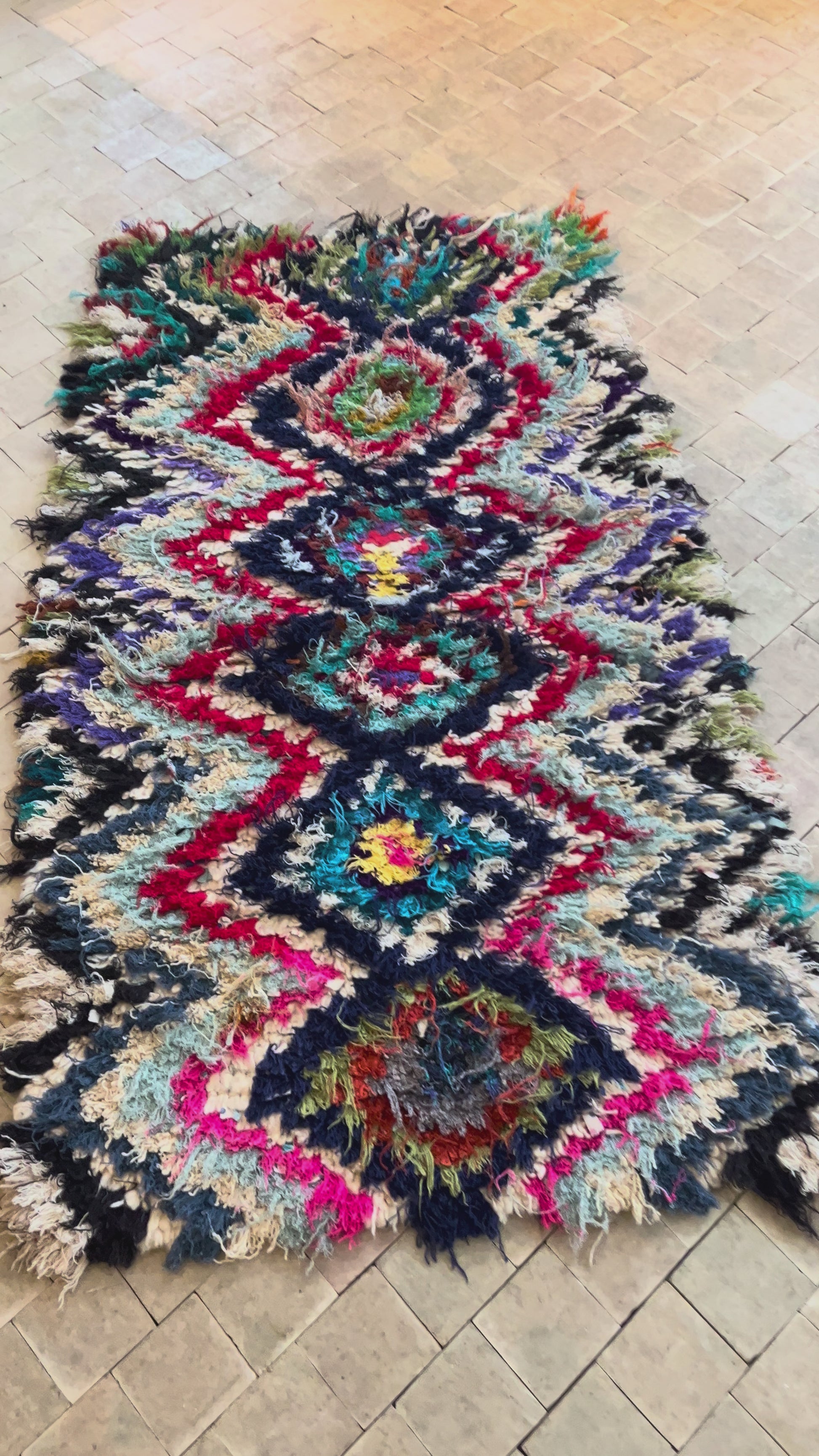 Marokkansk tæppe - Boucheroite - 156 x 90 cm - novamøbler