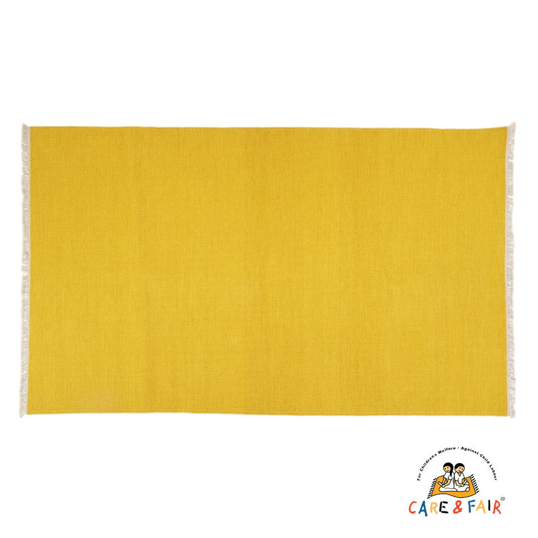 Regnbue - Uldgulvtæppe - 100% Uld - Yellow Mustard - novamøbler