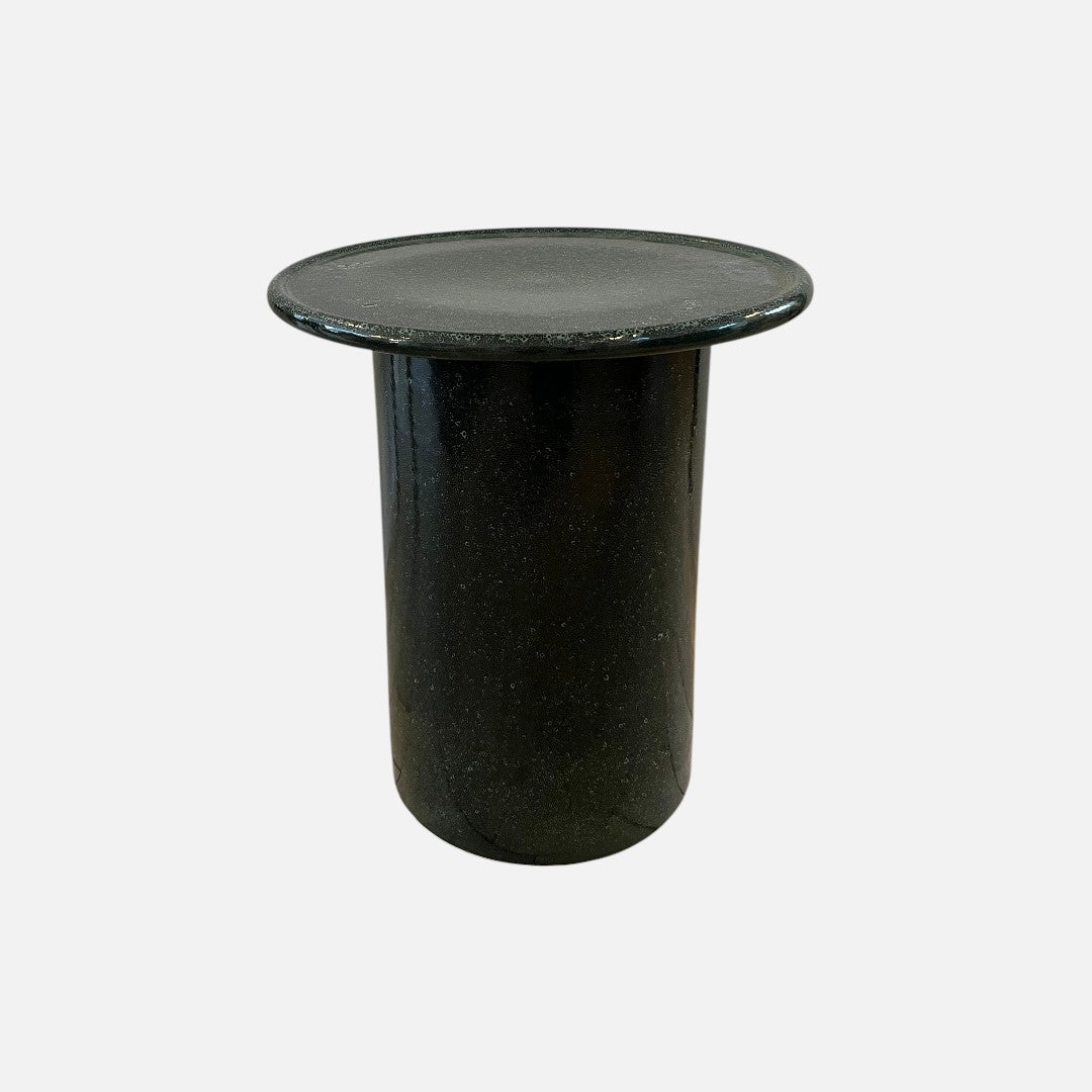 Sofabord/sidebord/sengebord - Mørkegrønt glaseret keramikbord - Ø40 - novamøbler