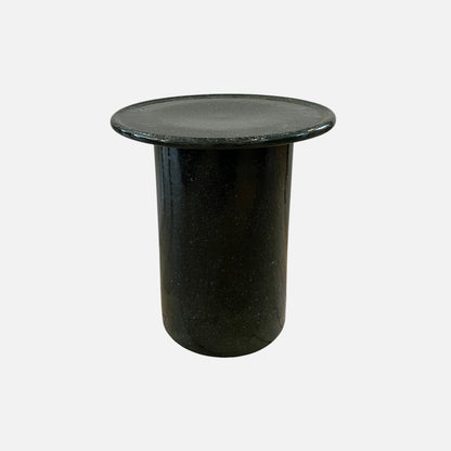 Sofabord/sidebord/sengebord - Mørkegrønt glaseret keramikbord - Ø40 - novamøbler