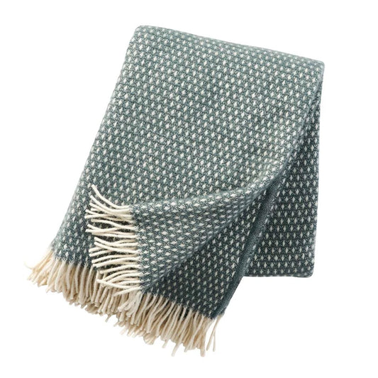 Klippan Uldplaid - 100% Økologisk Lammeuld - Balsam green