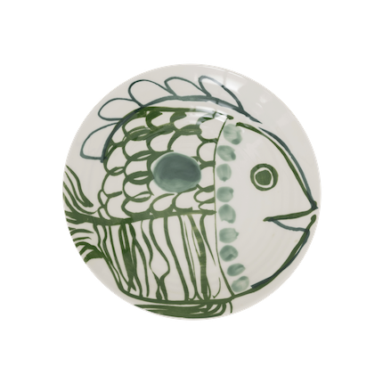 Dyb Tallerken - Bowl Arts & Crafts Fish - 22 cm. - novamøbler