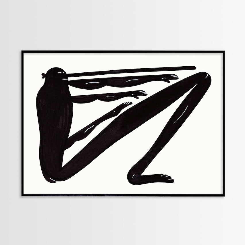 Print af Mormor - Yoga Exercise VI RN (Black) - novamøbler