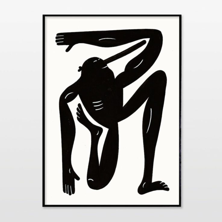 Print af Mormor - Yoga Exercise II RN (Black) - novamøbler