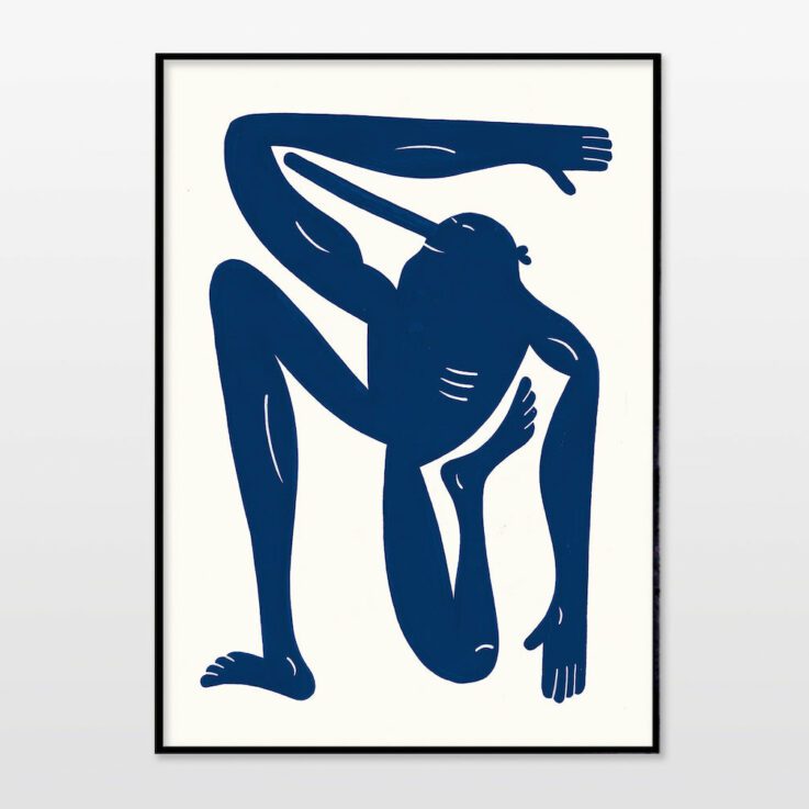 Print af Mormor - Yoga Exercise II LN (Blue) - novamøbler