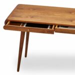 Skrivebord med to skuffer - teaktræ - C002 - novamøbler