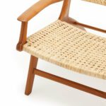 Lænestol med armlæn - Rattan Flet & Teaktræ - P015 - novamøbler