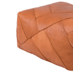 Stor puf - cognacfarvet kernelæder - 72 x 72 cm. - novamøbler