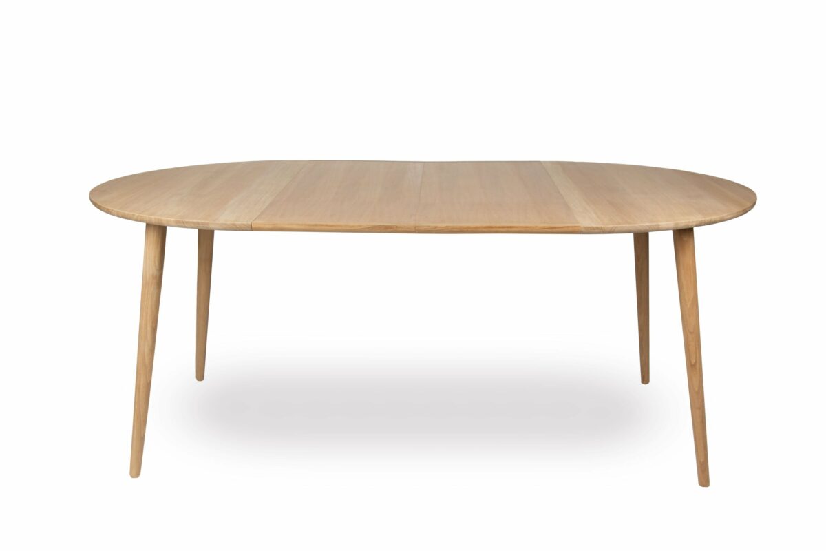 Massivt spisebord i eg eller teaktræ med udtræksplader - novamøbler