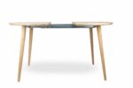 Massivt spisebord i eg eller teaktræ med udtræksplader - novamøbler