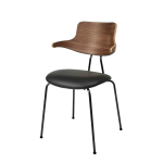 Vermund Larsen, VL118, spisebordsstol, stol, valnød, valnødtræ, træ, læder
