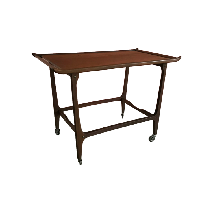Vintage, rullebord, bord, træ, teak, teaktræ