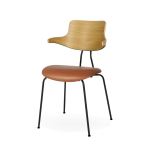 Vermund Larsen, VL118, spisebordsstol, stol, læder, eg, egetræ, træ, olieret eg